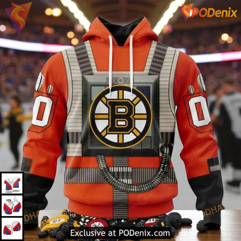 Star Wars Rebel Pilot Custom NHL Boston Bruins Retro Hoodie 3D Design