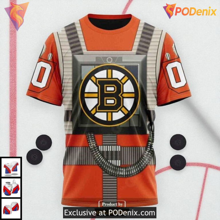 Star Wars Rebel Pilot Custom NHL Boston Bruins Retro Hoodie 3D Design - 2
