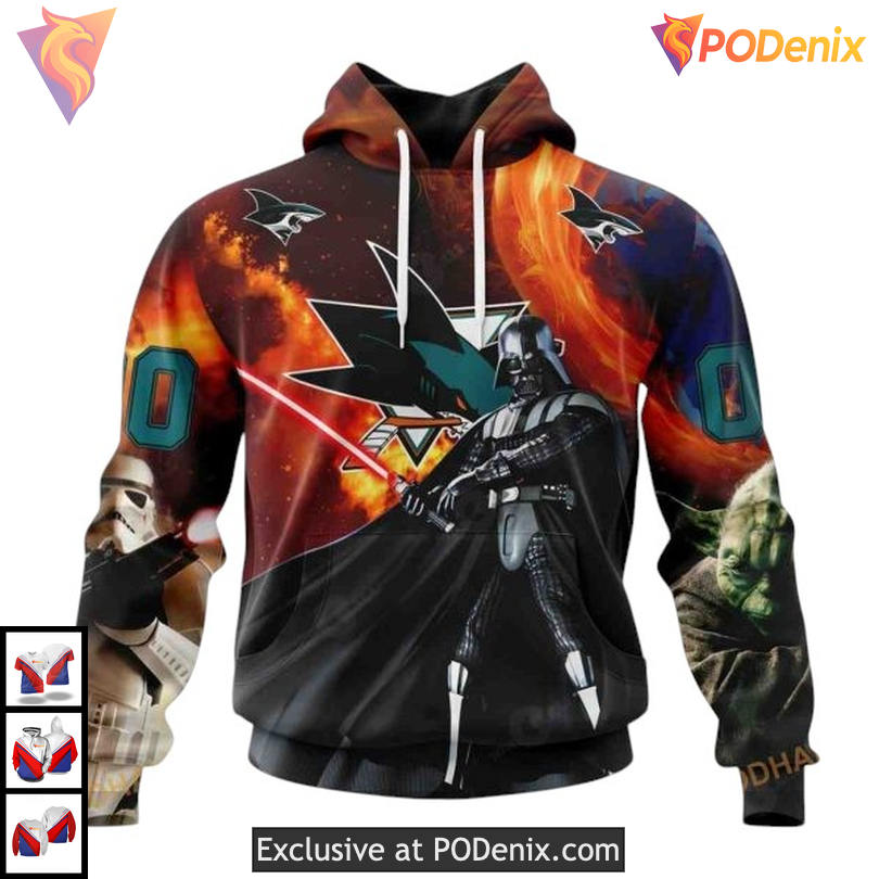 Star Wars X Collaboration Graphic Custom San Jose Sharks Sweatshirt Hoodie 3D