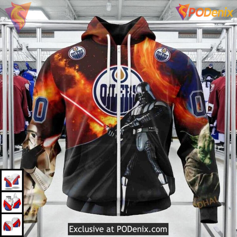 Star Wars X Design Collaboration NHL Edmonton Oilers Womens Hoodie 3D - 1
