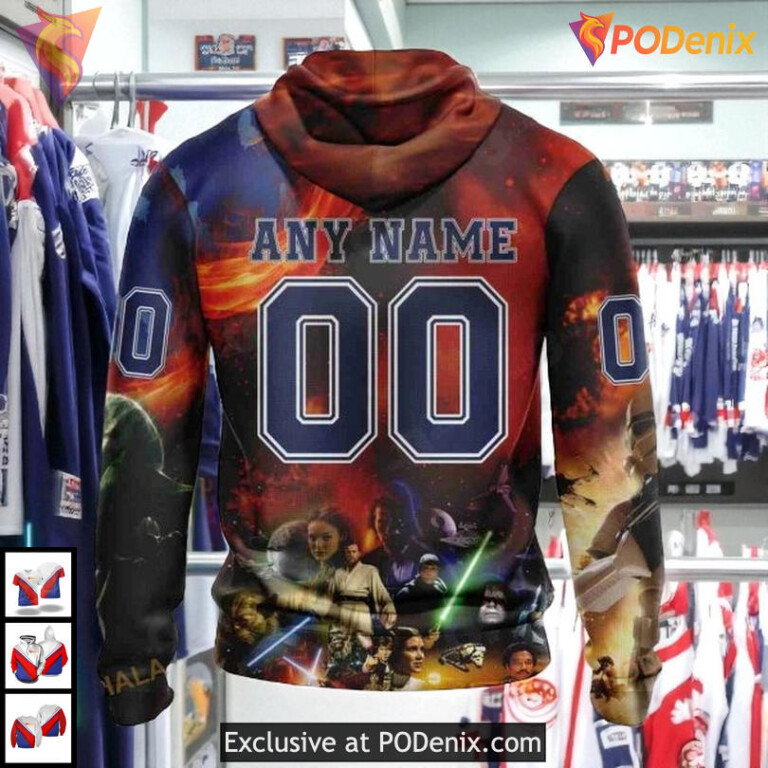 Star Wars X Design Collaboration NHL Edmonton Oilers Womens Hoodie 3D - 2