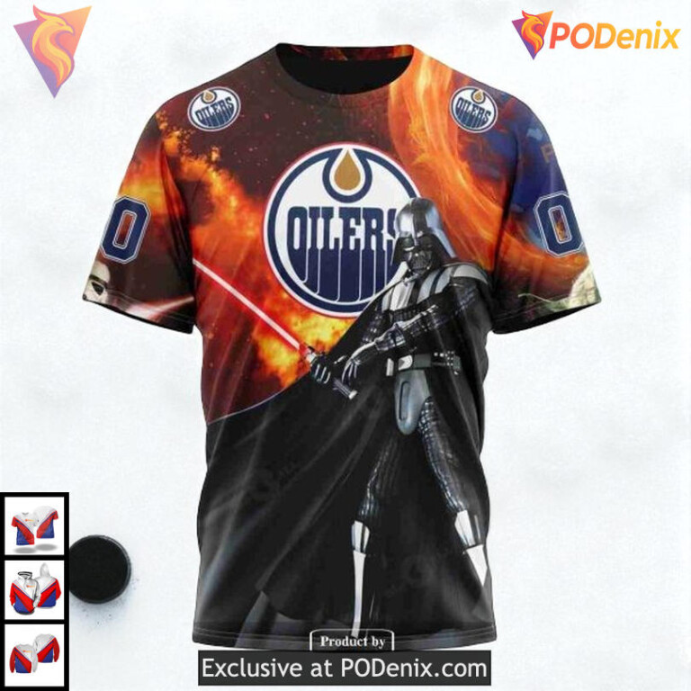 Star Wars X Design Collaboration NHL Edmonton Oilers Womens Hoodie 3D - 3