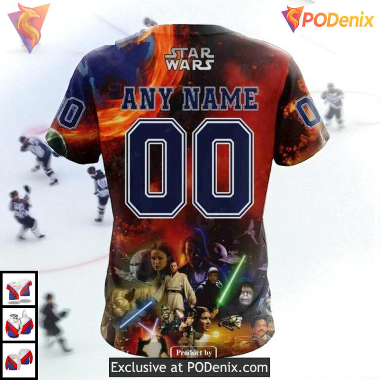 Star Wars X Design Collaboration NHL Edmonton Oilers Womens Hoodie 3D - 4