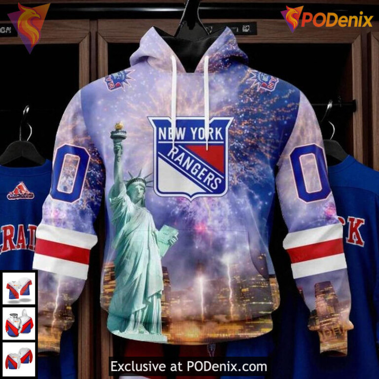 Statue Of Liberty Iconic Tribute On New York Rangers Personalized 3D Hoodie