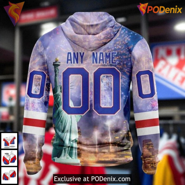 Statue Of Liberty Iconic Tribute On New York Rangers Personalized 3D Hoodie - 1