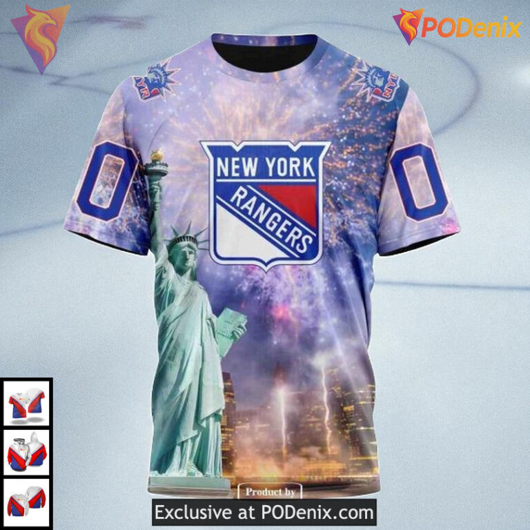 Statue Of Liberty Iconic Tribute On New York Rangers Personalized 3D Hoodie - 2