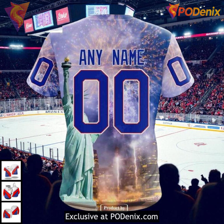 Statue Of Liberty Iconic Tribute On New York Rangers Personalized 3D Hoodie - 3