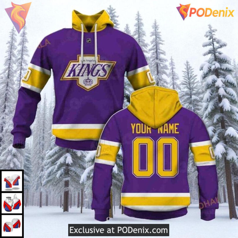 Sweatshirt Name Number Edition Custom Los Angeles Kings Kids Hoodie NHL 3D