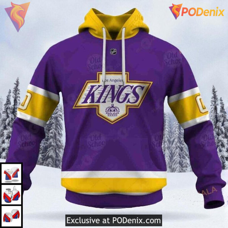 Sweatshirt Name Number Edition Custom Los Angeles Kings Kids Hoodie NHL 3D - 1