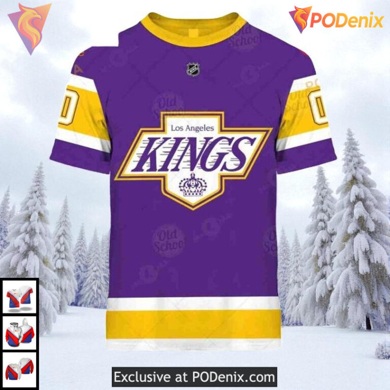 Sweatshirt Name Number Edition Custom Los Angeles Kings Kids Hoodie NHL 3D - 2