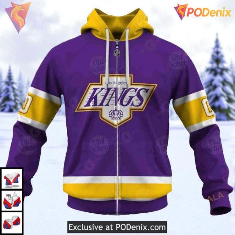 Sweatshirt Name Number Edition Custom Los Angeles Kings Kids Hoodie NHL 3D - 3