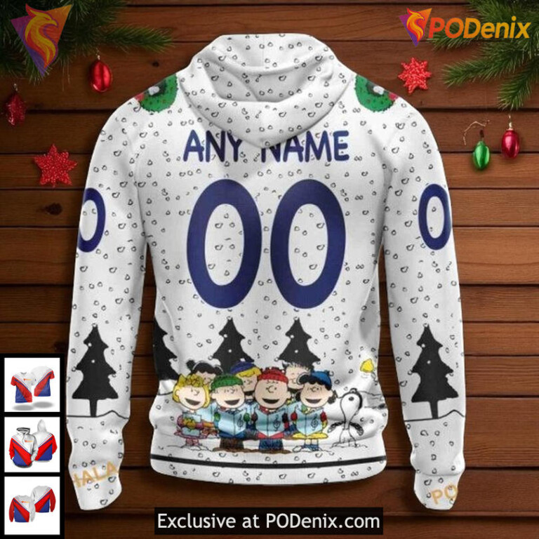 Tampa Bay Lightning 3D Hoodie, Custom Peanuts Holiday NHL Lightning Design - 1