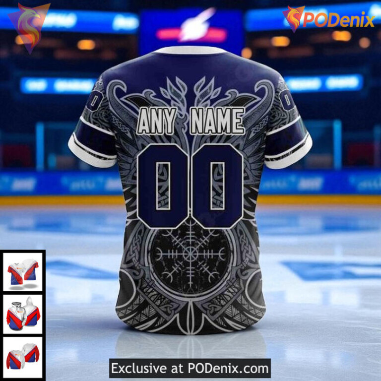 Tampa Bay Lightning 3D Hoodie Norse Viking Design Custom NHL Pullover - 1