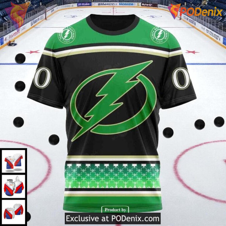 Tampa Bay Lightning 3D Hoodie, Shamrock Design NHL St Patricks Day Style - 2
