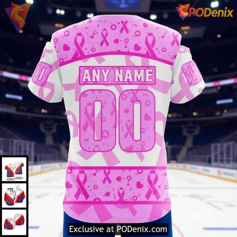 Tampa Bay Lightning All Over Print 3D Hoodie Pink Ribbon Awareness NHL - 3
