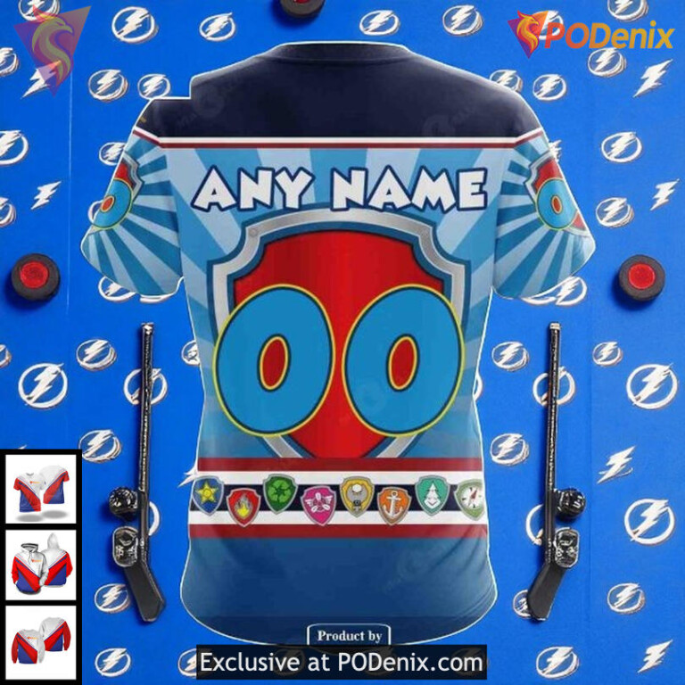 Tampa Bay Lightning All Over Print Hoodie Custom Paw Patrol NHL Design 3D - 3