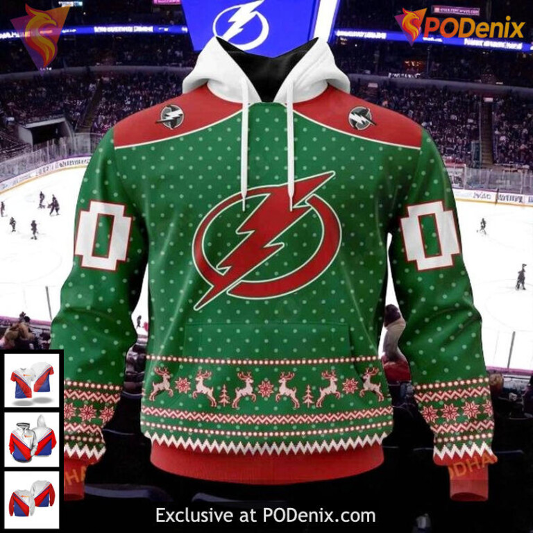 Tampa Bay Lightning All Over Print Hoodie, NHL Christmas Inspired Apparel