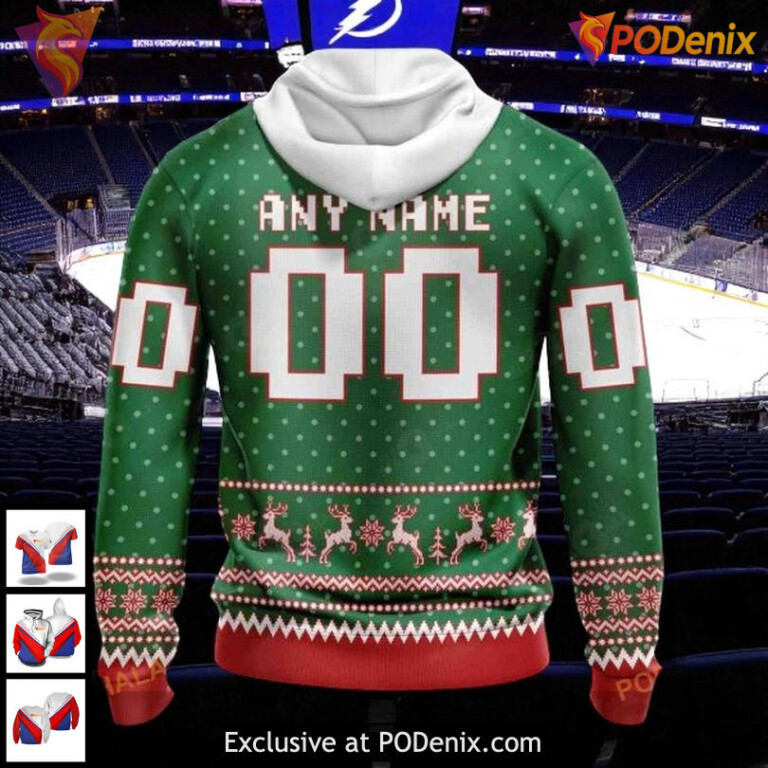 Tampa Bay Lightning All Over Print Hoodie, NHL Christmas Inspired Apparel - 1