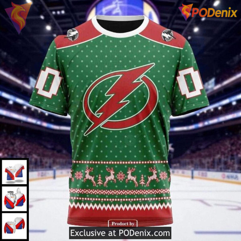 Tampa Bay Lightning All Over Print Hoodie, NHL Christmas Inspired Apparel - 2
