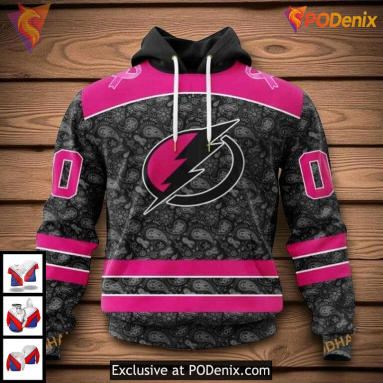 Tampa Bay Lightning All Over Print Hoodie Pink In The Rink NHL Custom 3D