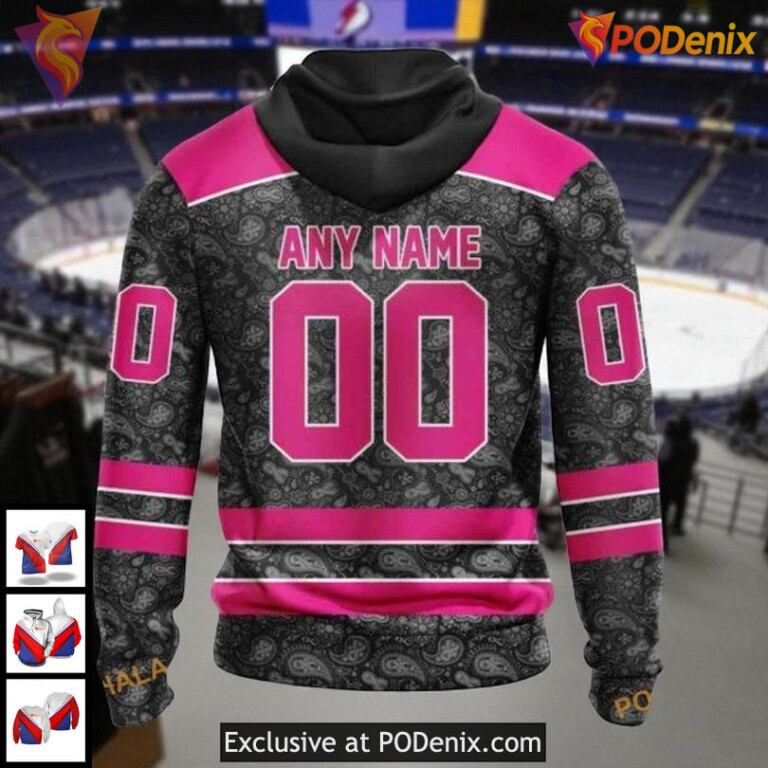 Tampa Bay Lightning All Over Print Hoodie Pink In The Rink NHL Custom 3D - 1