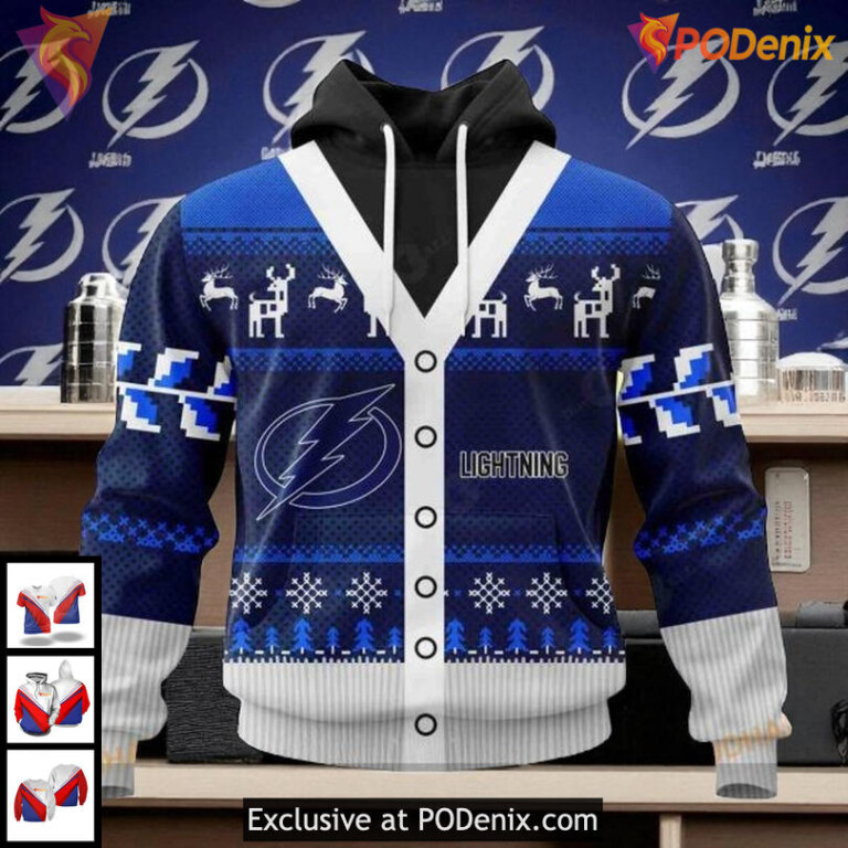 Tampa Bay Lightning Hockey Hoodie 3D, Custom NHL Christmas Season Style
