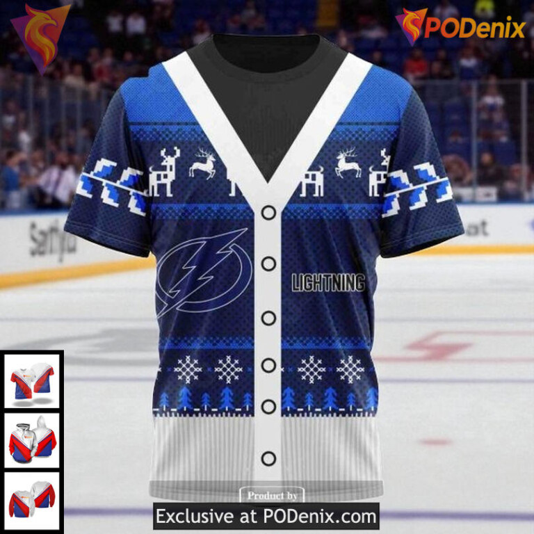 Tampa Bay Lightning Hockey Hoodie 3D, Custom NHL Christmas Season Style - 2