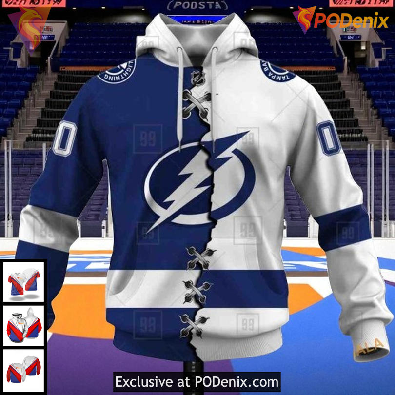 Tampa Bay Lightning Hockey Hoodie 3D Mix Style with Custom Graphic Design