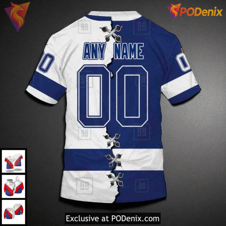Tampa Bay Lightning Hockey Hoodie 3D Mix Style with Custom Graphic Design - 3