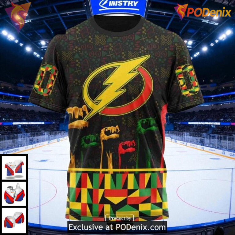 Tampa Bay Lightning Hoodie 3D Celebrate Black History Month Custom NHL Design - 2