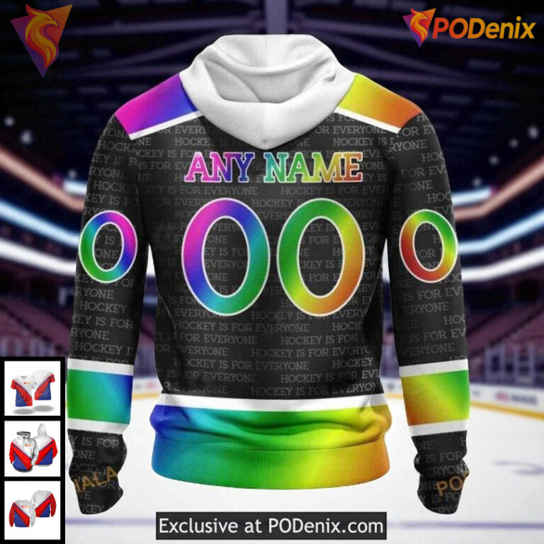 Tampa Bay Lightning Hoodie 3D, Custom NHL Pride Gradient Color Design - 1