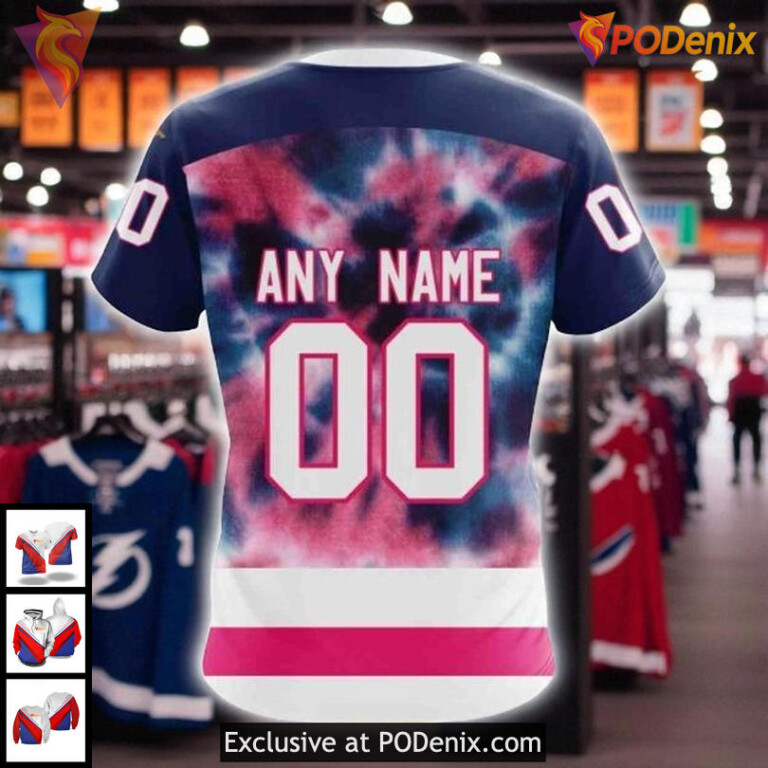 Tampa Bay Lightning Hoodie 3D Pink October Breast Cancer Awareness NHL - 3