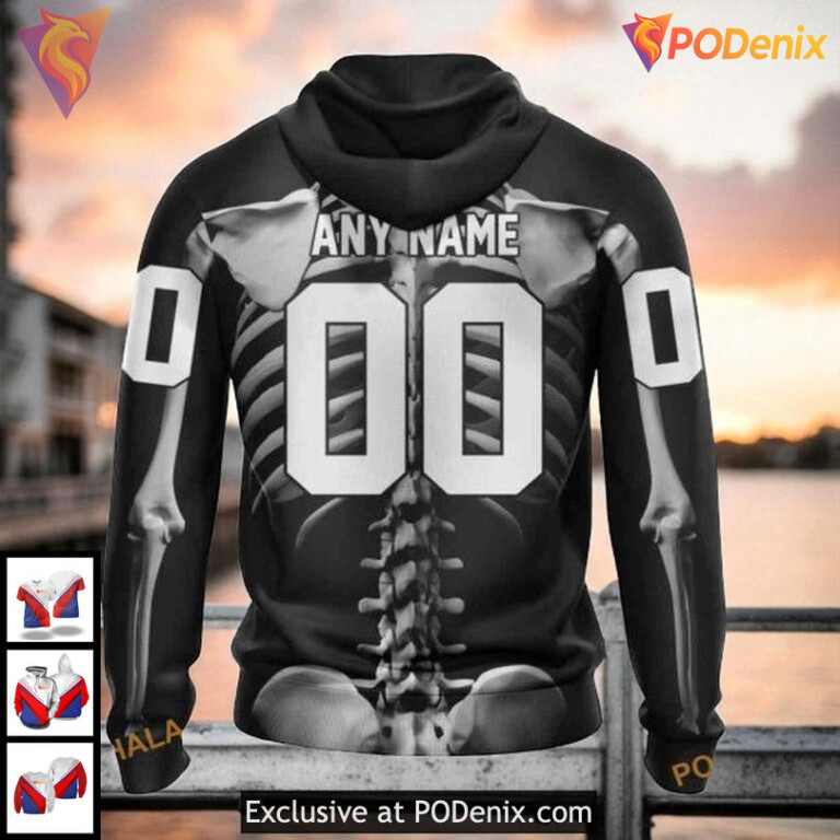 Tampa Bay Lightning Hoodie 3D Skeleton Costume NHL Halloween Unisex Design - 1