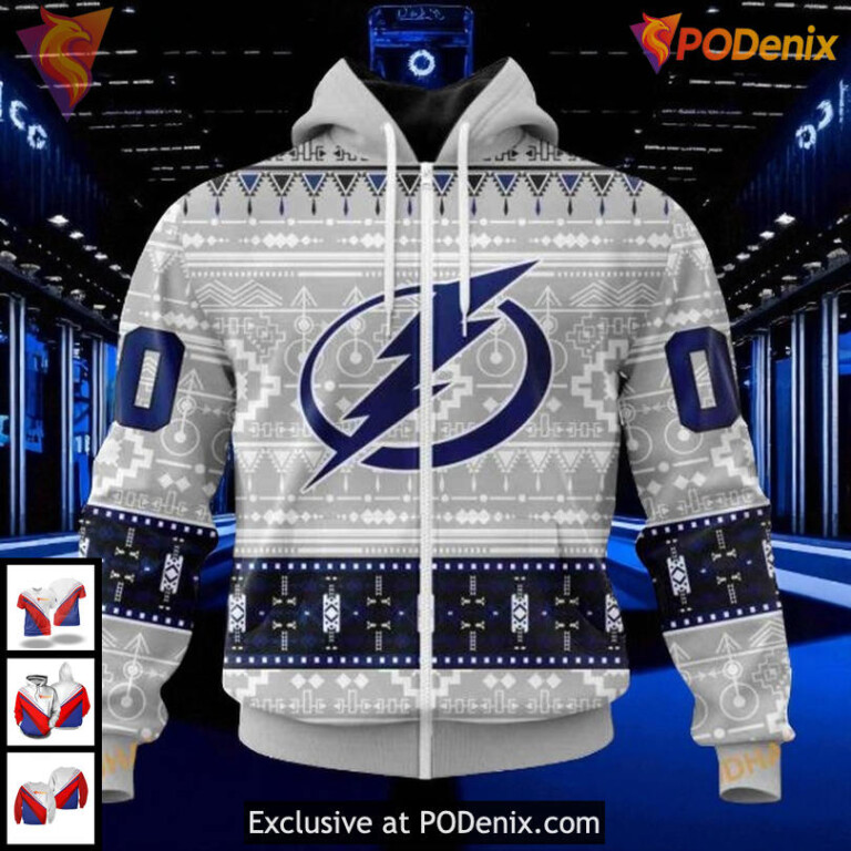 Tampa Bay Lightning Hoodie Native Pattern NHL Custom 3D Design Outfit - 1