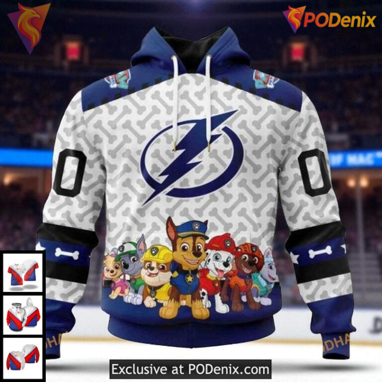 Tampa Bay Lightning Hoodie Paw Patrol Graphic NHL 3D All Over Print Design
