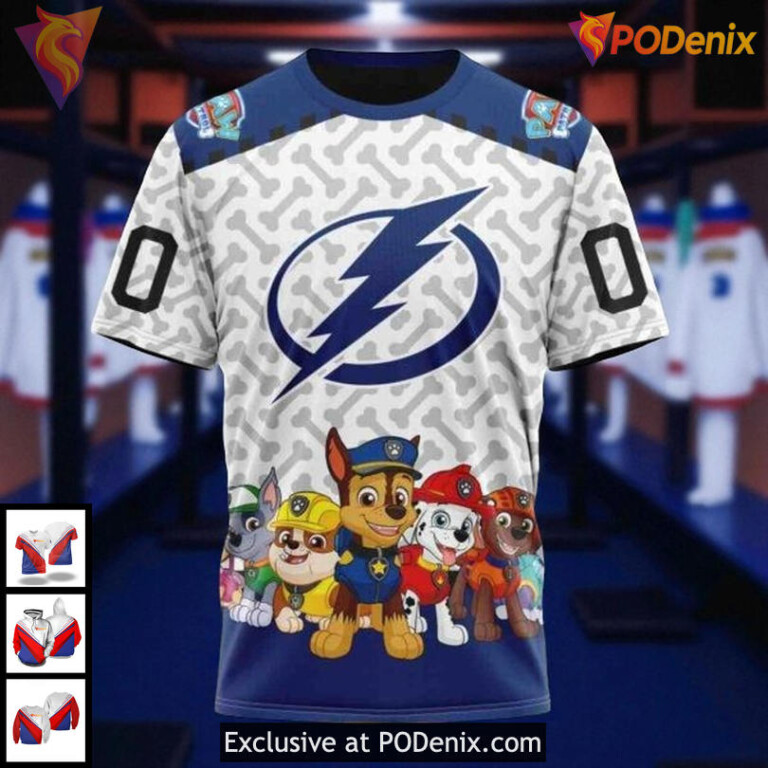 Tampa Bay Lightning Hoodie Paw Patrol Graphic NHL 3D All Over Print Design - 2