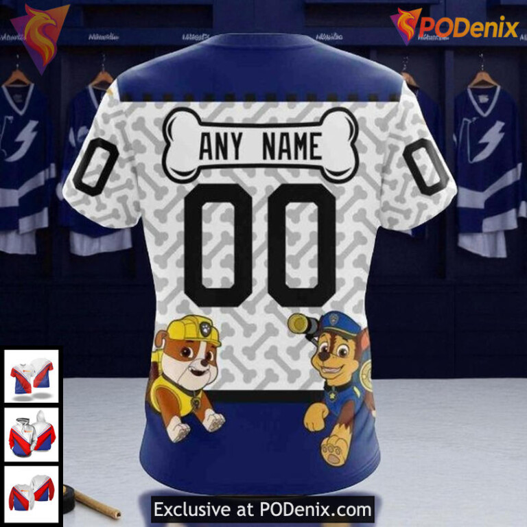 Tampa Bay Lightning Hoodie Paw Patrol Graphic NHL 3D All Over Print Design - 3