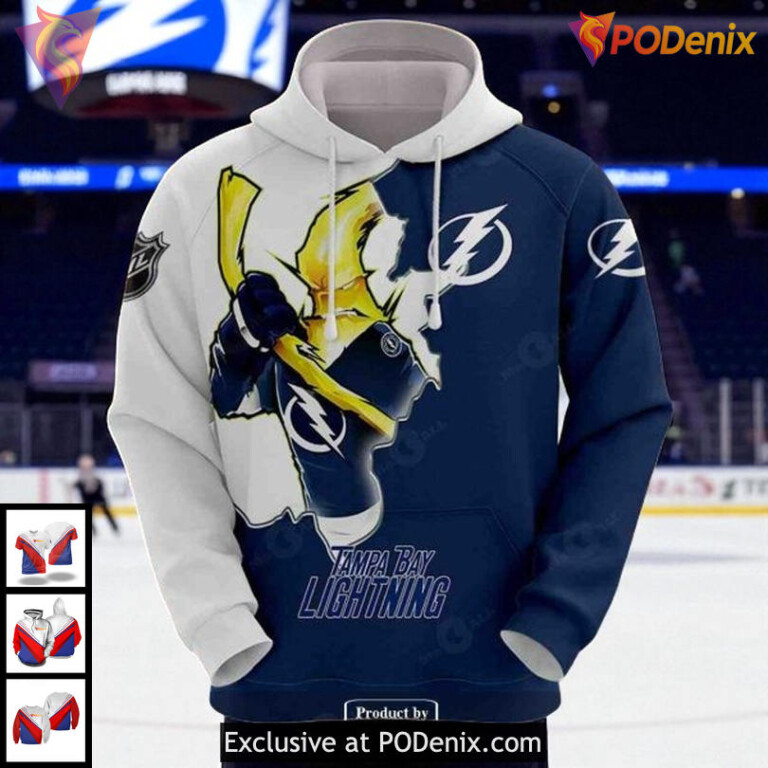 Tampa Bay Lightning Hoodie Sweatshirt NHL 3D Design With Cool Graphic