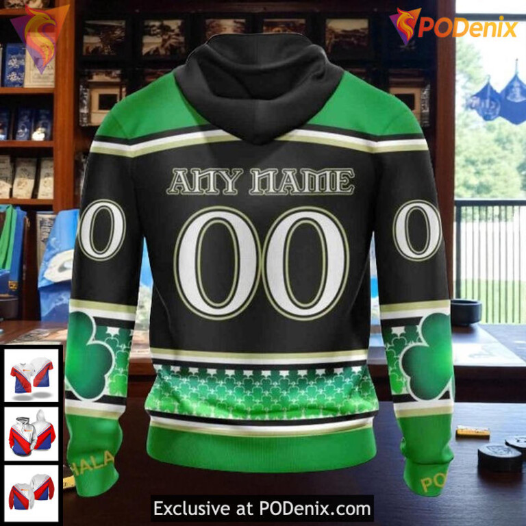 Tampa Bay Lightning Hoodie Sweatshirt NHL Custom Green Shamrock 3D Design - 1