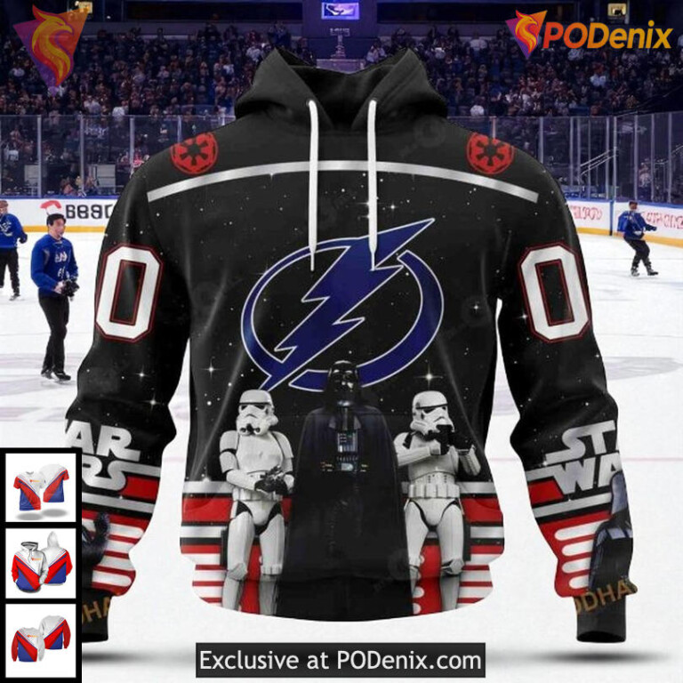 Tampa Bay Lightning Hoodie Sweatshirt Star Wars Galactic Design NHL 3D