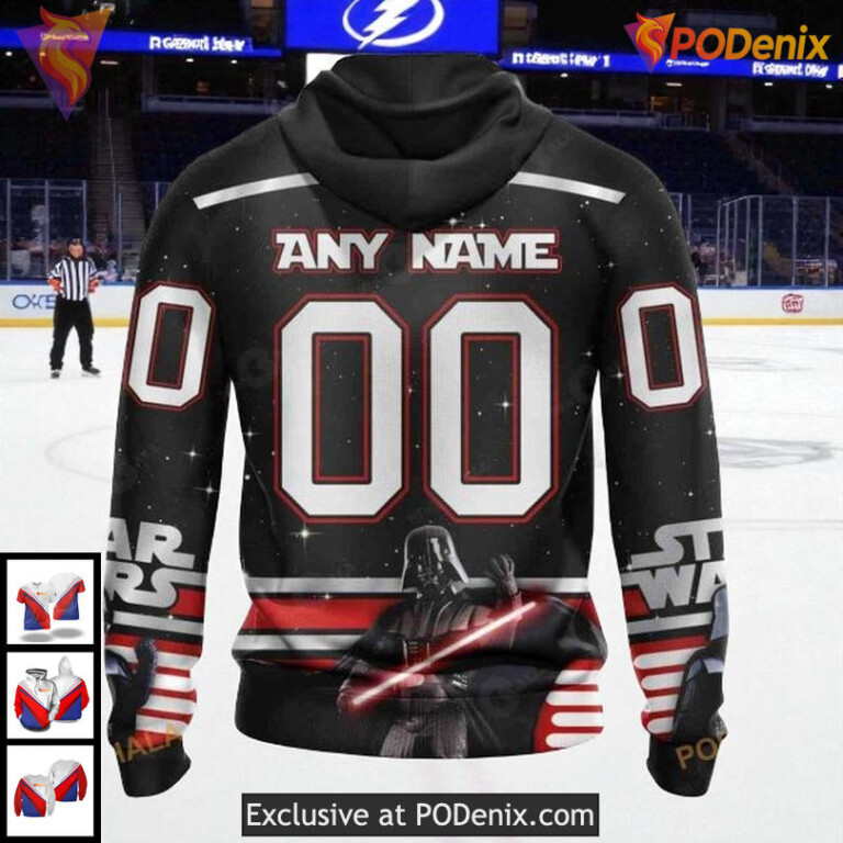 Tampa Bay Lightning Hoodie Sweatshirt Star Wars Galactic Design NHL 3D - 1