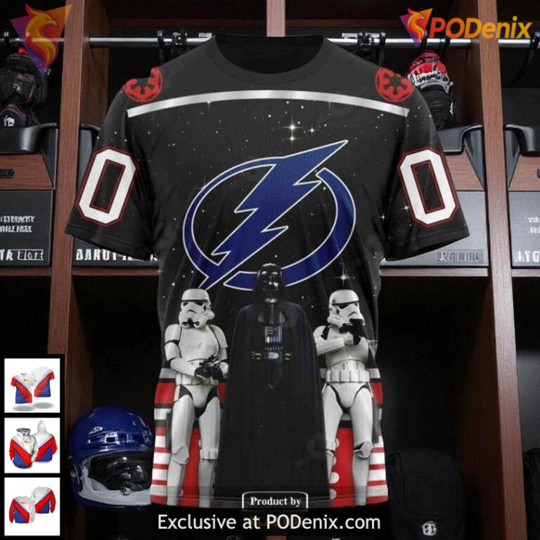 Tampa Bay Lightning Hoodie Sweatshirt Star Wars Galactic Design NHL 3D - 2