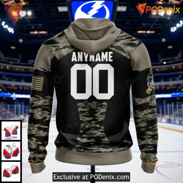 Tampa Bay Lightning Pullover Hoodie Camo Style NHL 3D Custom Outfit - 1