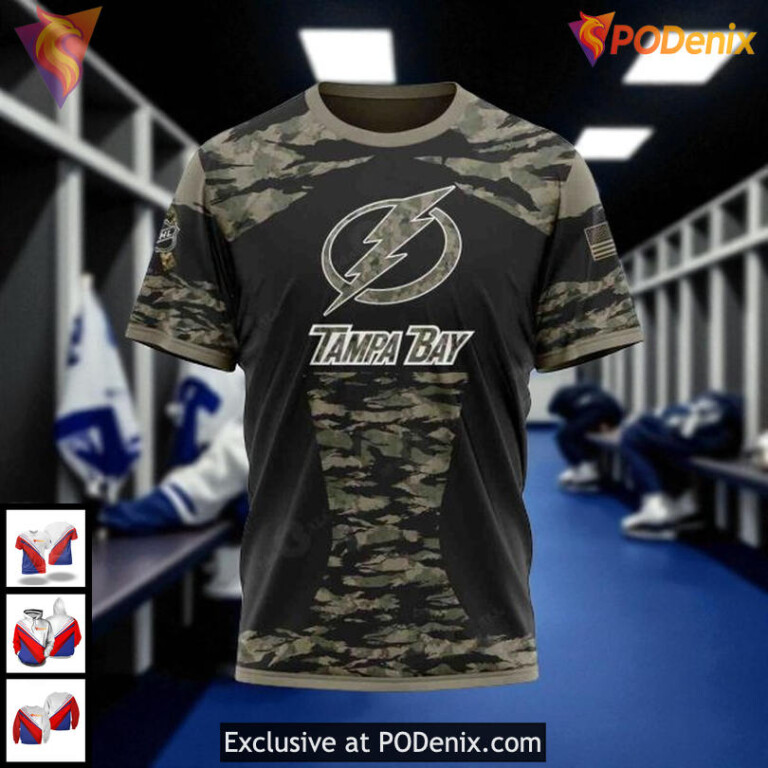 Tampa Bay Lightning Pullover Hoodie Camo Style NHL 3D Custom Outfit - 2