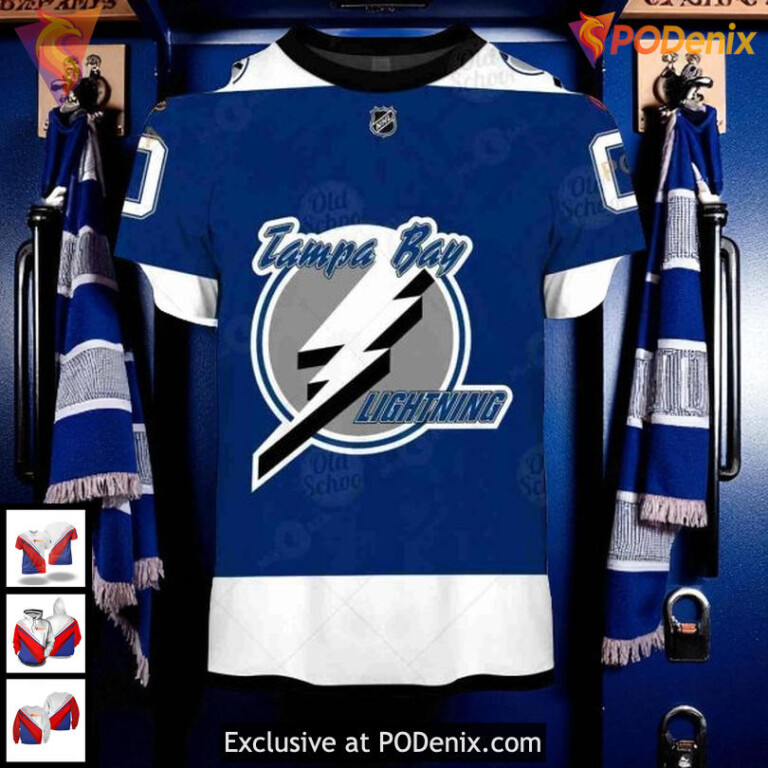 Tampa Bay Lightning Pullover Hoodie Custom Name Number Reverse Retro 3D - 2
