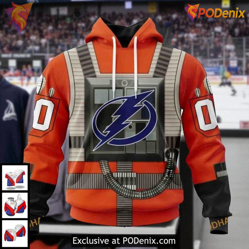 Tampa Bay Lightning Pullover Hoodie Star Wars Rebel Pilot NHL 3D Design