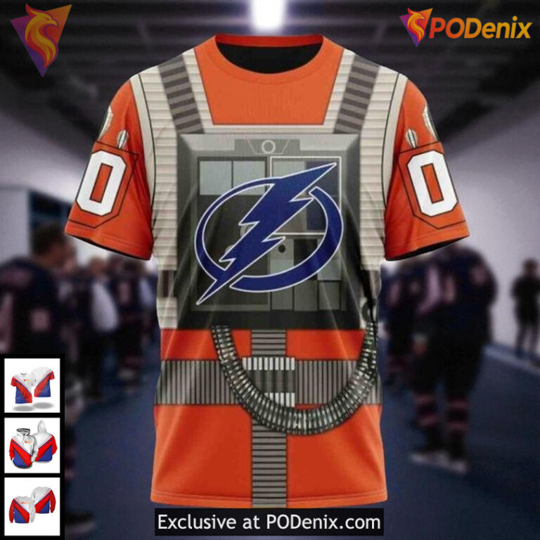 Tampa Bay Lightning Pullover Hoodie Star Wars Rebel Pilot NHL 3D Design - 2