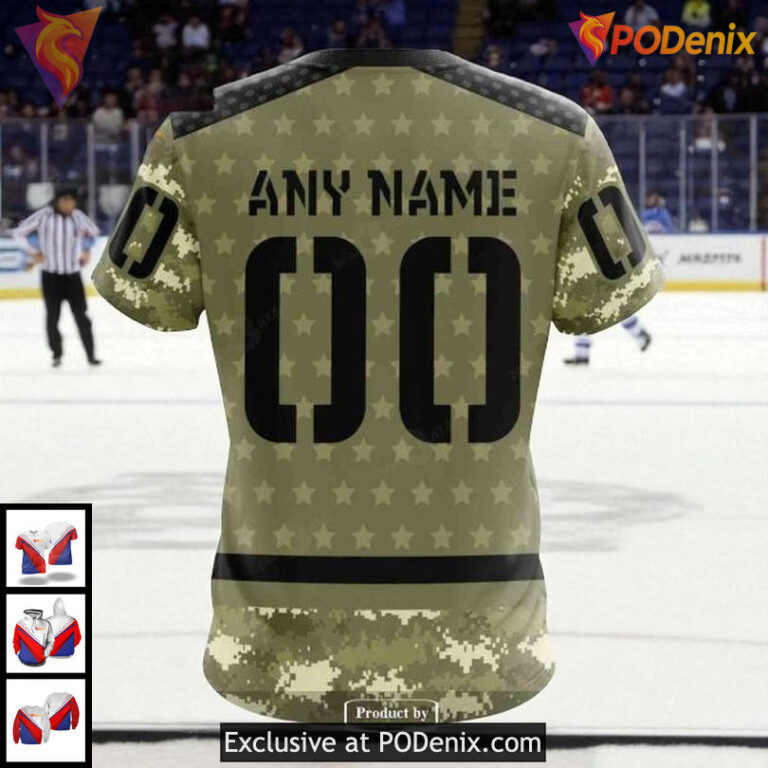 Tampa Bay Lightning Zip Up Hoodie Camo NHL Military Tribute Design Custom - 3