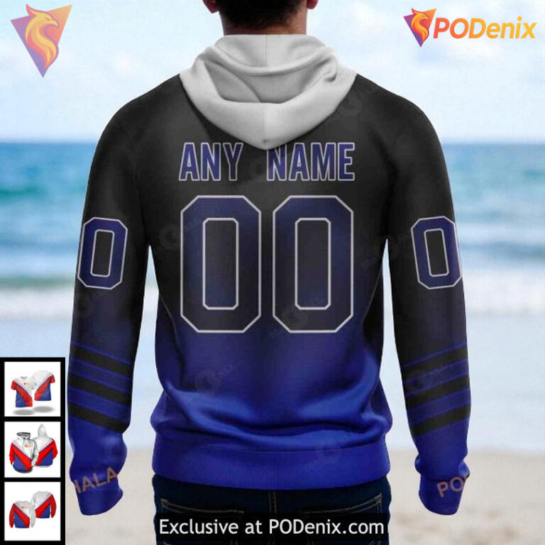 Tampa Bay Lightning Zip Up Hoodie Retro Gradient NHL Design BOLTS Style - 1