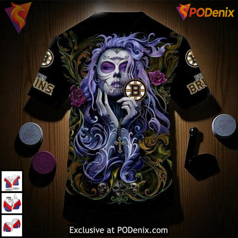 Tattoo Girl Artwork NHL Boston Bruins Womens Hoodie 3D Contemporary - 3